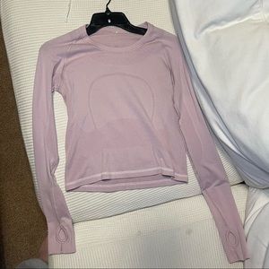 Pink cropped swiftly long sleeve